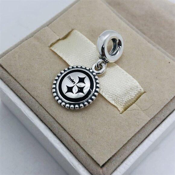 🧜🏾‍♀️🎀Pandora Pittsburgh Steelers Dangle Charm Football Charm - Picture 5 of 5